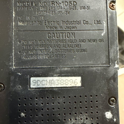 Panasonic RN-1050 Microcassette Recorder used with 2 original cassettes