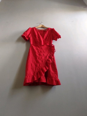 Red wrap dress Small like new