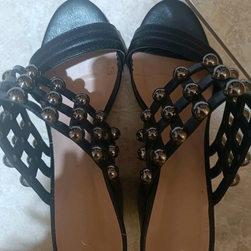 Mule summer shoes used, black, size 37, 10cm heel