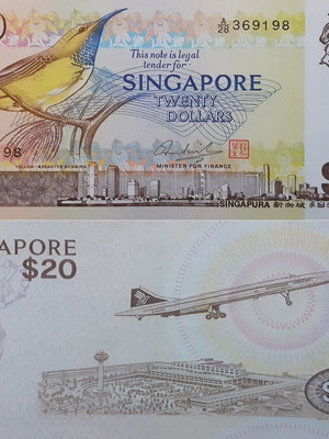 Singapore 20 Dollars 1979 banknote like new