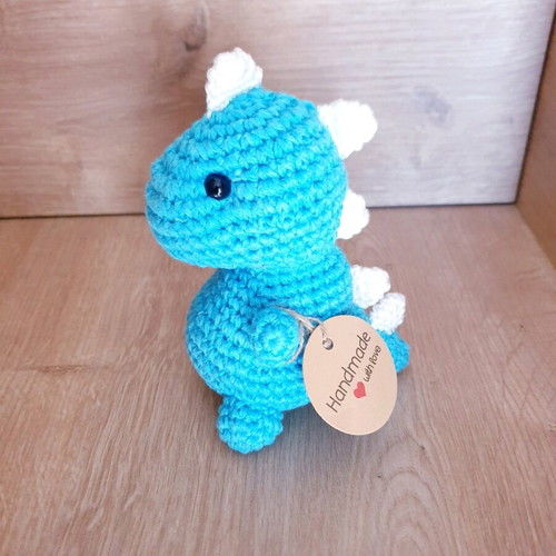 T Rex Dinosaur Crochet Handmade New, Turquoise