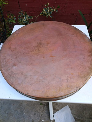 Copper baking tray used 52 cm x 5 cm from previous century