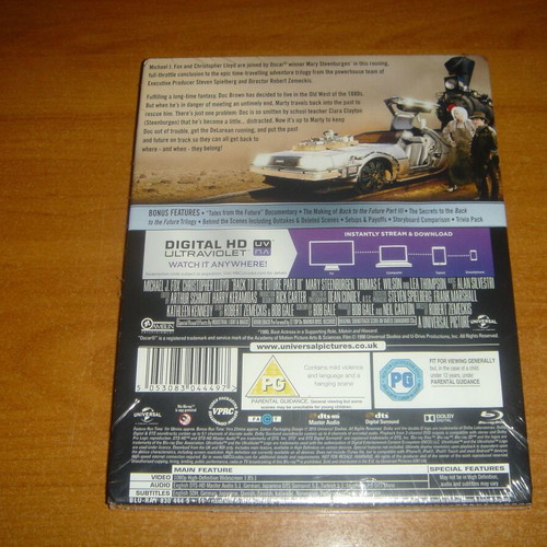 Back to the Future Part 3 Steelbook limited edition Blu-Ray new