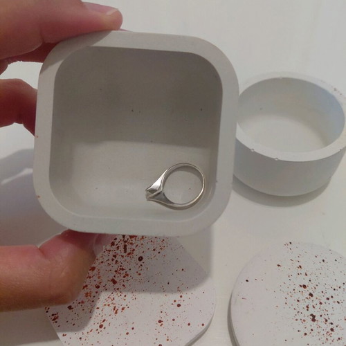 Handmade decorative containers made of plaster