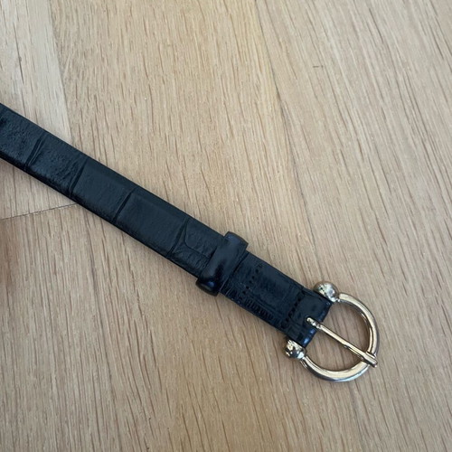 Uterque leather belt used, black, size 80, gold buckle