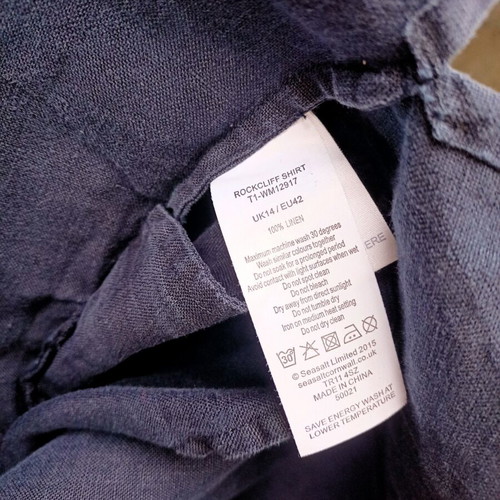 Seasalt linen tunic like new, size 42, navy blue