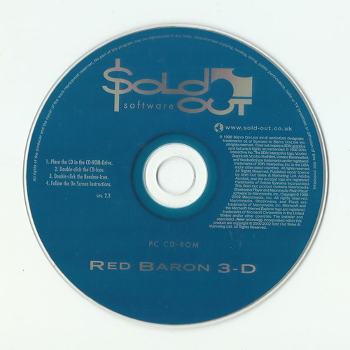 Red Baron 3D PC CD-Rom game like new, Sierra