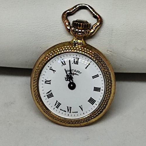 Rotary Vintage Pocket Watch New Old Stock Gold Rose Design