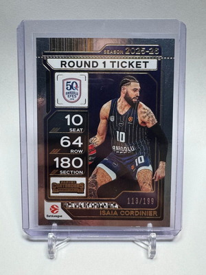 2025-26 Panini Contenders Euroleague Isaia Cordinier Round 1 Ticket card new