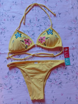 Bikini new, size 2, yellow multicolor