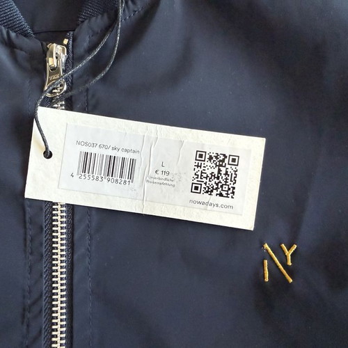Nowadays Bomber Jacket new, men's size L, dark blue polyester