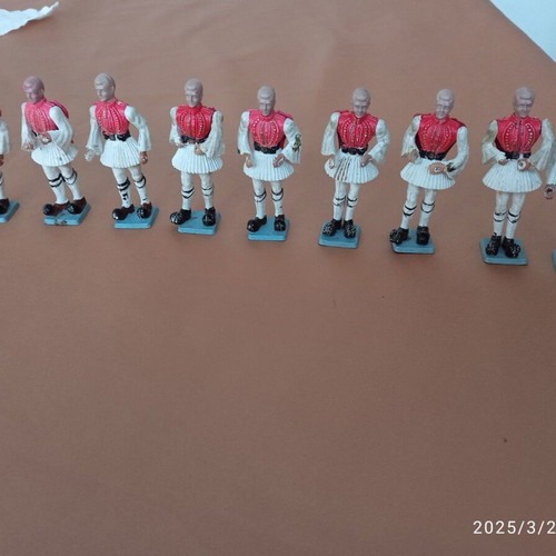 Miniature soldier figures used, pack of 9, Evzones