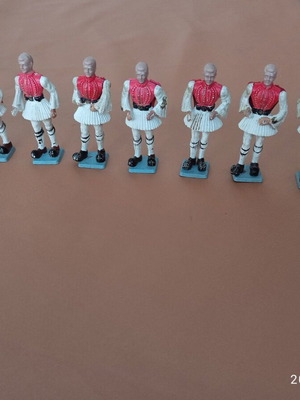 Miniature soldier figures used, pack of 9, Evzones