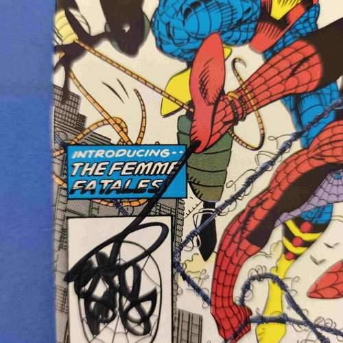The Amazing Spider-Man 340 comic book used, signed by Eric Larsen