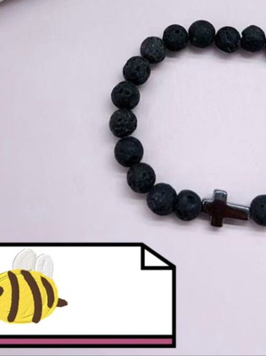 Bracelets with lava stones black, new