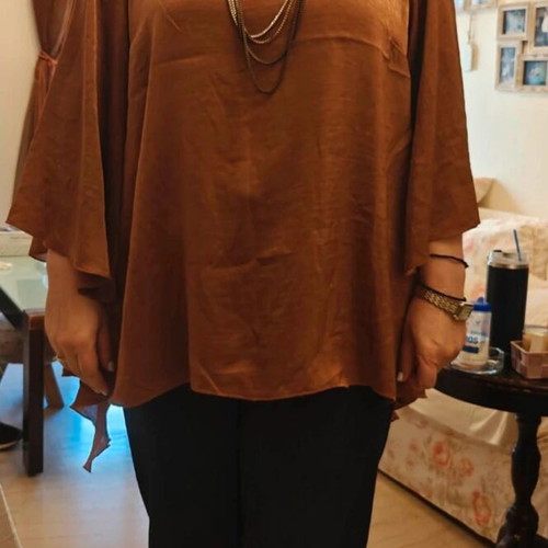 Satin blouse Kazi Line Fashion No 5 like new, tabba bronze