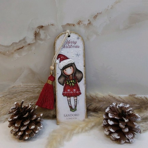 Handmade wooden Christmas bookmark new