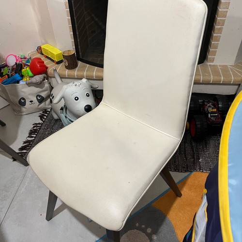 Dining set with four chairs, solid wood, extendable