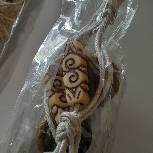 Handmade boho/ethnic hanging necklaces new, pack of 8, beige and brown
