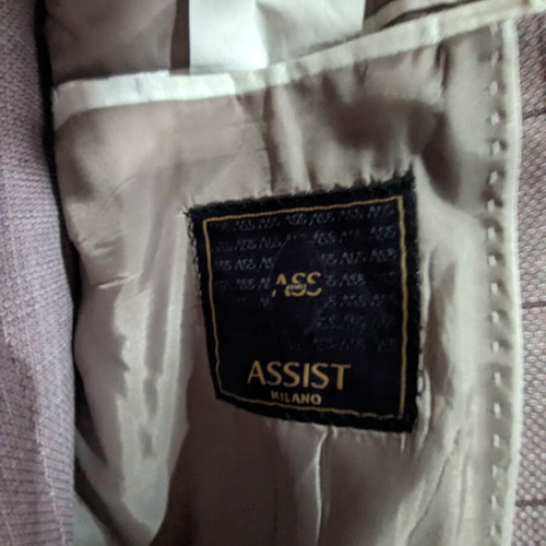 Assist men's suit 3 in 1 size 56 mauve grey checked like new
