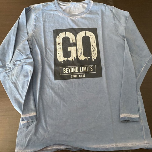 Long-sleeve blue sweatshirt for boys 12 years