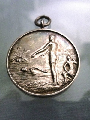 Swimming medal 50 yds Free Style used, 925 silver