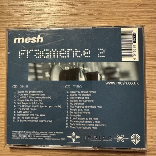Mesh Fragmente 2 2CD used, singles, b-sides & rarities