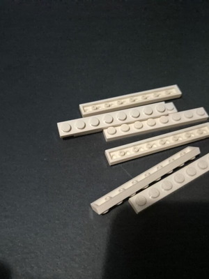 Lego 1x8 tile white, like new, set of 7 pieces