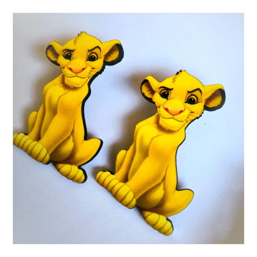 Lion King wooden handmade earrings new