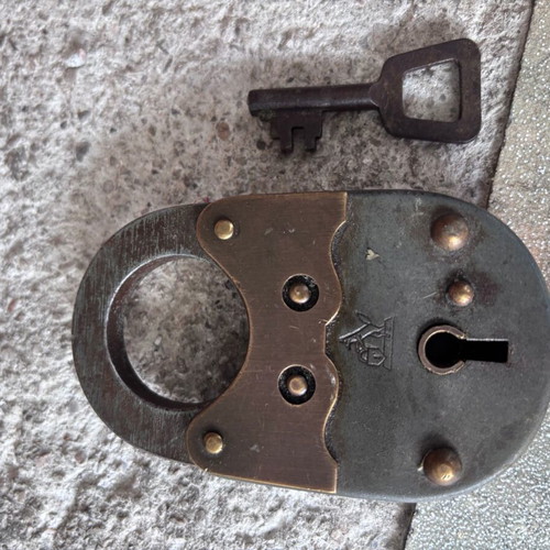 Reynard the Fox Antique Padlock 1900 used with key