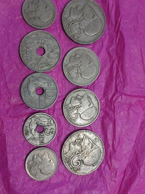 Collection of Old Greek Drachmas Coins used, Athena theme