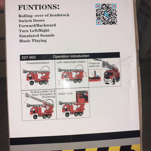 Toy truck new red with ladder, lights and sounds