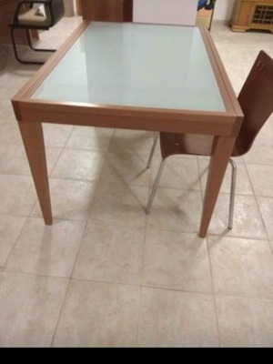 Dining table with glass new without chairs