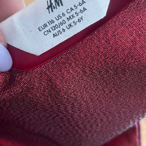 H&M burgundy dress like new for 5-6 years old