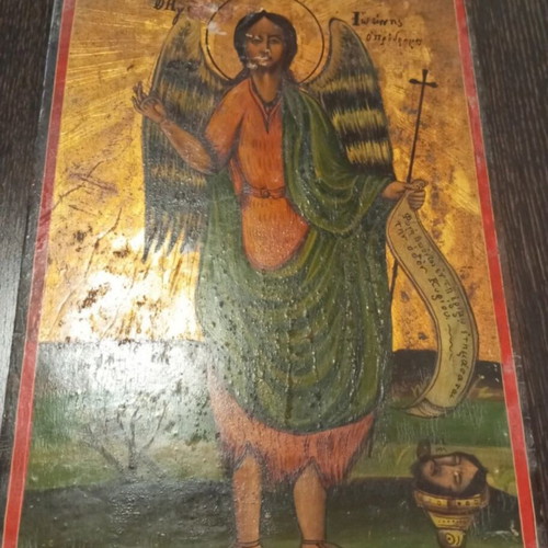 Icon of Saint John the Baptist used, 30×22 cm, over 100 years old
