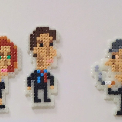 Handmade The X Files decorative set of 3 glow in the dark figures