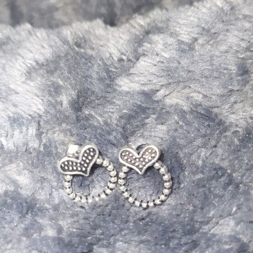 Heart earrings new with doll