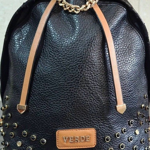 Verde women's backpack black with studs like new