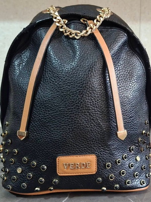 Verde women's backpack black with studs like new