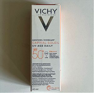 Vichy Tinted Sunscreen Face Cream Capital Soleil UV-Age Daily Tinted Light 50SPF 40ml