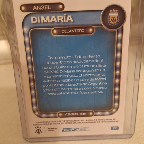 Angel Di Maria Topps card