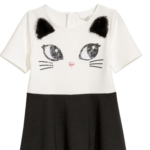 H&M dress for girl 3-4 years like new, black and white