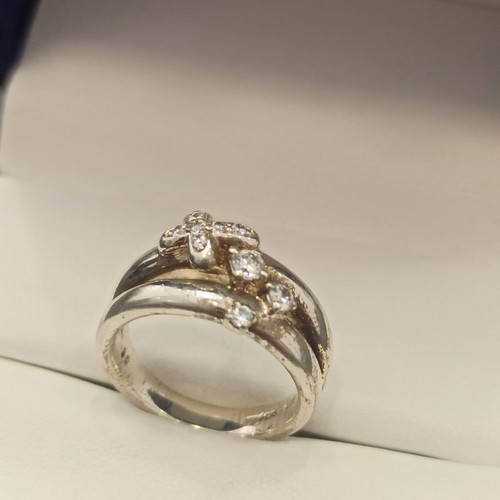 Ασημένιο δαχτυλίδι 925 μεταχειρισμένο με zircon, No 16 - 56mm