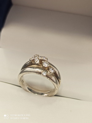 Ασημένιο δαχτυλίδι 925 μεταχειρισμένο με zircon, No 16 - 56mm