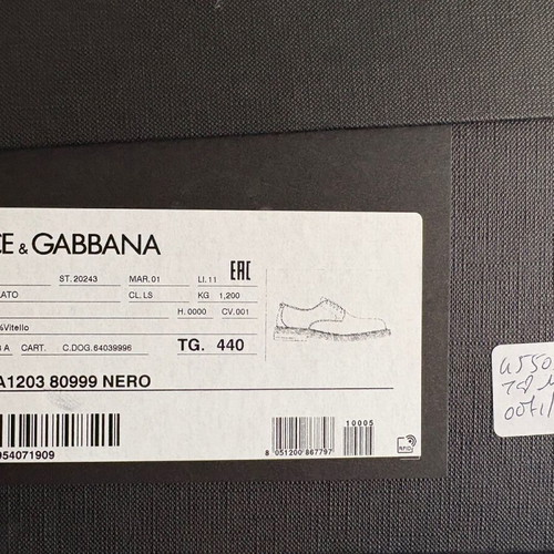Dolce & Gabbana Men Leather Black Shoes Size 10 Like New