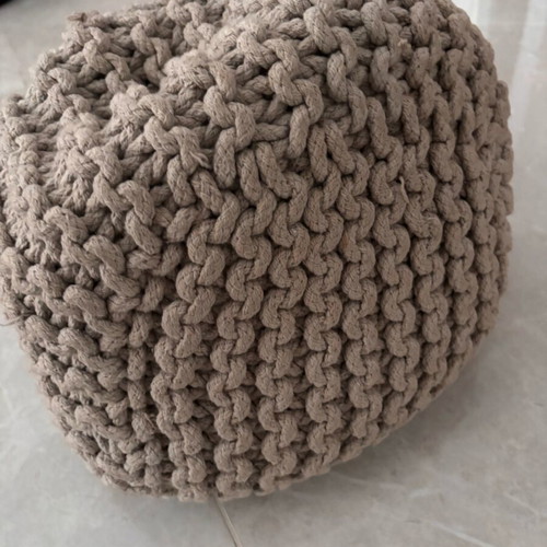 Zara Home knitted pouf set of 2 like new, grey and beige