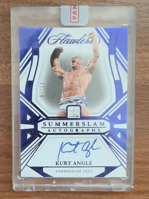 Panini 2024 Flawless WWE SummerSlam Autographs Sapphire карта с автограф Kurt Angle /20