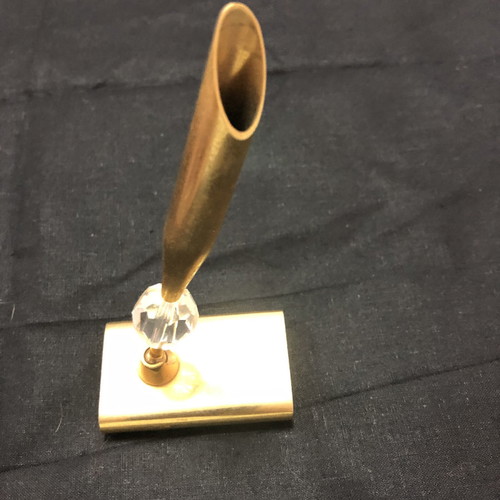 Pen holder gold plated with crystal new