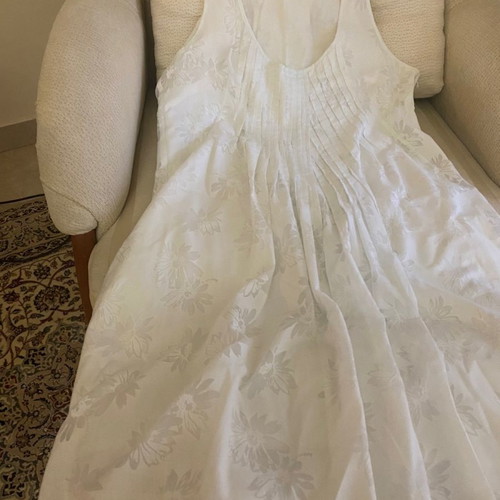 Summer dresses used, vintage, white and coral, pack