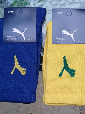 Women's socks new, 2 pairs, size 36-41, blue and yellow